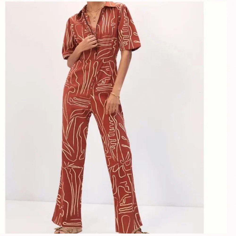 Kami Abstract Boho Peasant Shape Wide Leg Modern Hipster Shabby Hippie Jumpsuit